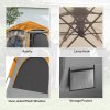 Outsunny Instant Camping Tent, 2/3/4 Person Easy Setup Dome Family Tent with Vestibule, Rainfly, 4 Mesh Windows & 2 Doors, Hexagonal Design, Waterproof & UV Protected, Light Grey