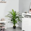Outsunny 110cm/3.6FT Artificial Dracaena Tree Decorative Plant 40 Leaves with Nursery Pot, Fake Tropical Tree for Indoor Outdoor D??cor