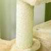 PawHut Cat Tree Tower for Indoor Cats Cat Scratching Post 100cm Climbing Frame Kitten Activity Centre with Sisal Condo Hammock Bed Hanging Toy, Cream White