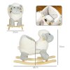 AIYAPLAY Rocking Horse, Kids Ride on Horse, Rocking Animal, Plush Ride on Lamb with Safety Belt, Sound, for Ages 18-36 Months, Grey