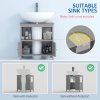 kleankin Pedestal Under Sink Cabinet with Double Doors, Modern Bathroom Vanity Storage Unit with Shelves