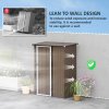 Outsunny 5ft x 3ft Metal Garden Storage Shed, Outdoor Tool Shed with Sloped Roof, Lockable Door for Tools, Equipment, Brown