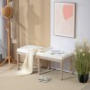 HOMCOM Bedroom End of Bed Bench, 117cm French Vintage Bench with Thick Padding and Wood Legs, Button Tufted Bench for Entryway Living Room Bedroom Decor, Cream White