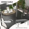 Outsunny 7 Piece Garden Dining Set, 6 Seater Garden Table and Chairs with Parasol Hole, Aluminium Top Table and Texteline Chairs, Outdoor Dining Furniture Set for Patio, Dark Grey