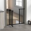 PawHut Dog Gate Stair Gate Pressure Fit Pets Barrier Auto Close for Doorway Hallway, 74-100cm Wide Adjustable, Black