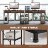HOMCOM Computer Desk with Power Outlets, 120cm Home Office Desk with 3 Fabric Drawers and 4 Storage Shelves, Study Table Workstation for Bedroom