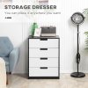 HOMCOM Chest of Drawers, 4 Drawers Cabinet Storage Organiser Unit with Handles for Bedroom, Living Room, White and Black