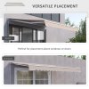 Outsunny 3 x 2.5m Electric Garden Door Awning Half Cassette Outdoor Retractable Canopy Patio Shelter w/ Remote Controller Cream White