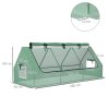 Outsunny 240x90x90cm Small Greenhouse, House-Shaped Portable Grow Tunnel Mini Greenhouse with Mesh Windows for Indoor and Outdoor, Green