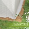 Outsunny 4 x 3 x 2m Polytunnel Greenhouse with Hinged Door, Walk-in Grow House Tent with UV-resistant PE Cover, Galvanised Steel Frame, Clamps, White