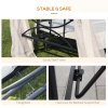 Outsunny 3 Seater Convertible Swing Chair, Outdoor Gazebo Swing Seat Bed with Double Tier Canopy, Cushioned Seat, Mesh Sidewalls and Curtains, Beige