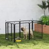 PawHut Dog Pen, 6 Panel Puppy Pen, Steel Dog Playpen, for Small Breeds, 60cm Tall, Black