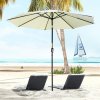 Outsunny 3(m) Tilting Parasol Garden Umbrellas, Outdoor Sun Shade with 8 Ribs, Tilt and Crank Handle for Balcony, Bench, Garden - Beige