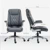 Vinsetto Executive Office Chair with Arms, PU Leather Ergonomic Office Chair with Tilt Function and Adjustable Height, Swivel Rolling for Home Office Working, Dark Grey
