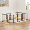 PawHut Dog Pen, 12 Panel Puppy Pen, Steel Dog Playpen, for Small Breeds, 60cm Tall, Black