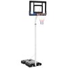 SPORTNOW Height Adjustable Basketball Hoop and Stand w/ Plastic Backboard and Weighted Base, Portable on Wheels, 2.6-3.1m, White