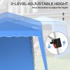 Outsunny 2.4 x 2.4m Pop Up Gazebo Canopy Tent with 2 Sidewalls and Carry Bag, Height Adjustable, UV50+ Party Tent Event Shelter for Garden, Patio, Blue