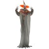 HOMCOM 183cm Orange Classic Clown Outdoor Halloween Decoration, Halloween Animatronic with Sound Activated, Light Up Eyes, Sound Effects, Animated Prop for Haunted House
