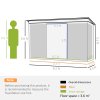 Outsunny 9ft x 4ft Metal Garden Shed, Outdoor Tool House with Foundation Kit, Ventilations and Double Doors, Light Grey