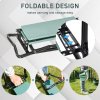 Outsunny 2 in 1 Garden Kneeler Seat, Kneeling Pad Support Bench, Foldable Knee Protector with Tool Bag, Green
