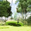AIYAPLAY Nest Swing Seat for Kids, 100 cm Diameter Tree Swing Set w/ Height Adjustable Hanging Ropes, for Outdoor, Playground, Garden, Green