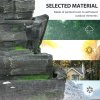 Outsunny Solar Powered Garden Water Feature with LED Lights and Pump, 4 Tier Cascading Water Fountain for Indoor/Outdoor, Stacked Stone Rock Waterfall Ornament, 57cm Height, Dark Grey