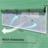 Outsunny 6 x 3 x 2m Polytunnel Greenhouse with 3 Roll-up Doors and Mesh Windows, Walk-in Garden Tunnel Warm House Tent with UV-resistant PE Cover and Galvanised Steel Frame, Green