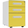 Vinsetto Lockable File Cabinet with 3 Drawers, Vertical Office Drawer for A4, Letter, Legal Size, Anti-tilt Design, Pre-Assembled Body, Yellow