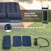 Outsunny King Size Air Bed with 2 Pillows, Hand Pump, Inflatable Mattress with Flocked Surface for Guest, Camping, Travel, 203 x 152 x 22cm