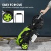 Outsunny 1800W High Pressure Washer, 150 Bar Pressure, 420 L/h Flow, Portable Power Washer Jet Wash Cleaner with Adjustable Nozzle, 6M Hose, Hose Reel, Steel Handle for Home Patio Car Driveway, Green