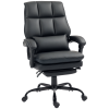 HOMCOM Executive Office Chair with Footrest, PU Leather High Back Desk Chair with Lumbar Support, Swivel Computer Chair with Adjustable Height and Padding Armrests, Black