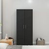 HOMCOM 2 Door Wardrobe for Bedroom, Double Wardrobe with Shelves and Hanging Rail, Modern Bedroom Furniture, Black