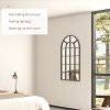 HOMCOM Modern Arched Wall Mirror, 110 x 62 cm Window Mirror for Living Room, Bedroom, Black