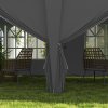 Outsunny 3 x 6 m Pop Up Gazebo with Sides and Windows, Height Adjustable Wedding Camping Party Tent Canopy Marquee with Storage Bag for Garden, Event, Grey