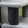 PawHut Dog Steps for Bed, 4 Step Pet Stairs with Cat House, Detachable Cover, Jute Scratching Post, Cat Climb ladder for Sofa w/ Hanging Balls  - Grey