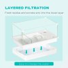 PawHut 50cm Turtle Tank Aquarium, Glass Tank with Basking Platform, Filter Layer Design, Full View Visually Terrapin Reptile Habitat, White