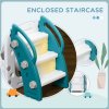 AIYAPLAY Kids Slide, 7 in 1 Toddler Slide for Indoor Use, with Basketball Hoop, Climber, Telescope, Tunnel, Steering Wheel, platform Aisle, Storage Basket, for Ages 1-3 Years, Yellow