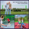 SPORTNOW 5M Portable Badminton Set, Height Adjustable Tennis Volleyball Net with 3 Shuttlecocks, 4 Rackets and with Carry Bag, Multi-Sports Badminton Net for Indoor Outdoor, Garden, Beach Games
