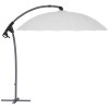 Outsunny 2.7m Cantilever Parasol with Cross Base, Banana Parasol with Crank Handle and 16 Fibreglass Ribs, Round Hanging Patio Umbrella for Outdoor Pool, Garden, Balcony, Grey