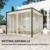 Outsunny 3 x 3 m Pergola with Retractable Roof Canopy and Netting Sidewalls, Aluminium Frame Garden Gazebo Outdoor Sun Shade Shelter for Grill, Patio, Deck, Khaki