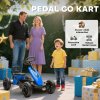 AIYAPLAY Pedal Go Kart for Kids, Children Ride-On Race Car with Silent EVA Tyres, for 2-5 Years, Blue
