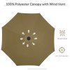 Outsunny 2.7m Patio Garden Umbrella Outdoor Parasol Outdoor Market Table Umbrella with Tilt Crank and 24 LEDs Lights (Brown)