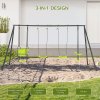 Outsunny Garden Swing Set, Kids Swing with Double Swings, Glider, Swing Seats, for Outdoor, Playground, for Ages 3-8 Years - Green