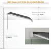 Outsunny 4 x 3(m) Electric or Manual Retractable Awning, Half Cassette, with Remote Controller, Manual Crank Handle and Aluminium Frame, Sun Canopies for Patio Deck Door Window, Grey