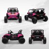 AIYAPLAY Kids Ride on Car, 12V Battery Powered Electric Truck with Remote Control, 4 Suspension Wheels, Horn, Lights, Music, USB, for Ages 3-5 Years, Pink