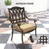 Outsunny 9 Pieces Cast Aluminium Garden Dining Set, 8 Seater Garden Table and Chairs with Parasol Hole, Outdoor Garden Furniture Set with Cushions for Patio, Bronze Tone