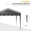 Outsunny 3x3(m) Pop Up Gazebo, Foldable Party Tent with Wave Edge and Carry Bag, Height Adjustable Festival Camping Canopy for Garden Outdoor, Grey