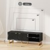 HOMCOM Marble Effect TV Unit, TV Stand Cabinet for up to 70