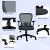 Vinsetto Mesh Office Chair, Ergonomic Computer Desk Chair with Flip-up Armrest, Lumbar Back Support, Adjustable Height, Swivel Wheels, Charcoal Grey
