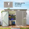 Outsunny 8 x 4FT Garden Shed, Galvanised Metal Shed, Easy to Assemble, Outdoor Tool Storage Shed with Pent Roof, Lockable Door and 2 Vents, Light Grey